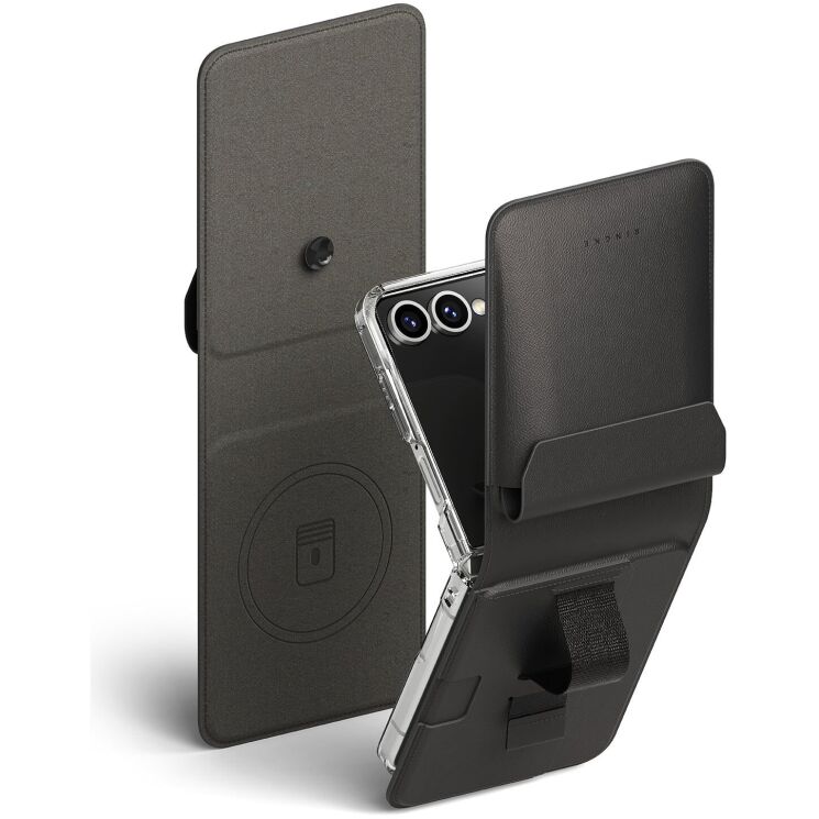 Накладной чехол-кошелек Ringke Folio Grip Wallet Magnetic (FF) для Samsung Galaxy Flip 7 (8800293855842) - Black: фото 1 из 11
