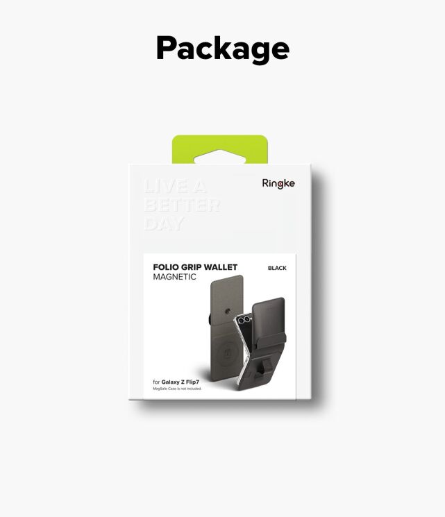 Накладной чехол-кошелек Ringke Folio Grip Wallet Magnetic (FF) для Samsung Galaxy Flip 7 (8800293855842) - Black: фото 10 из 11