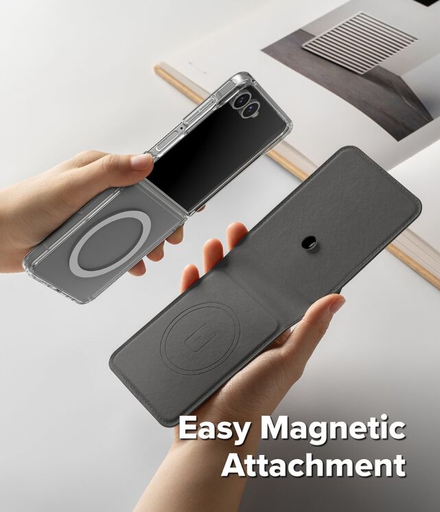 Накладной чехол-кошелек Ringke Folio Grip Wallet Magnetic (FF) для Samsung Galaxy Flip 7 (8800293855842) - Black: фото 4 из 11