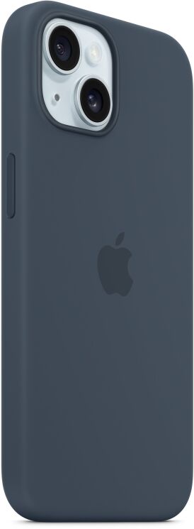 Оригинальный чехол Silicone Case with MagSafe для Apple iPhone 15 (MT0N3) - Storm Blue: фото 2 из 3