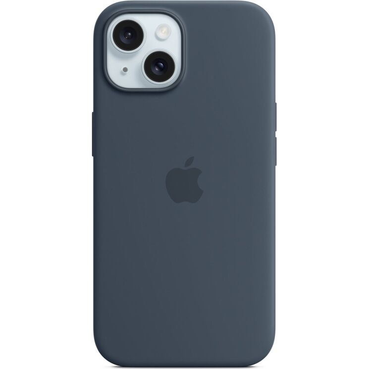 Оригинальный чехол Silicone Case with MagSafe для Apple iPhone 15 (MT0N3) - Storm Blue: фото 1 из 3