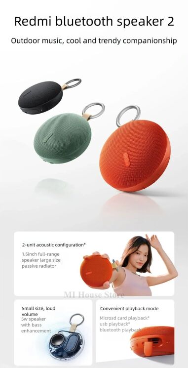 Портативна акустика Xiaomi Redmi Bluetooth Speaker 2 (QBH4327CN) - Black: фото 2 з 19