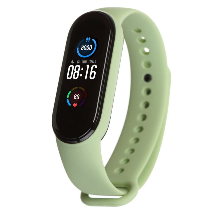 Ремешок ArmorStandartSilicone Strap для Xiaomi Mi Band 5 / Mi Band 6 / Mi Band 7 - Olive: фото 1 из 4