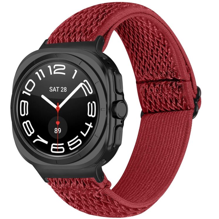 Ремешок Deexe Braided Strap для Samsung Galaxy Watch 8 (40/44mm) / 8 Classic / Ultra (2025) - Red: фото 2 из 6