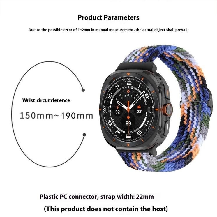 Ремінець Deexe Braided Strap для Samsung Galaxy Watch Ultra (47mm) - Red / Black: фото 7 з 7