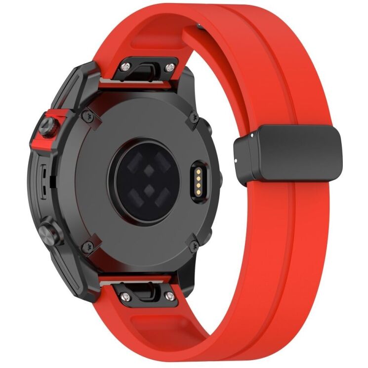 Ремешок Deexe Color Soft Line для часов Garmin c креплением QuickFit 26mm - Red: фото 1 из 10