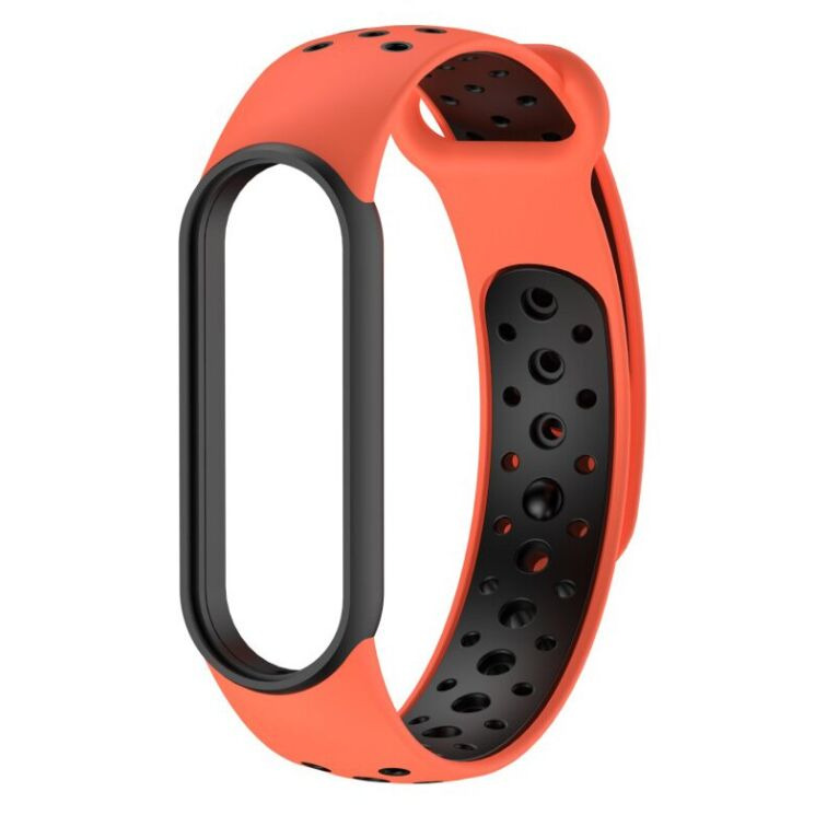 Ремешок Deexe Color Style для Xiaomi Mi Band 5 / Mi Band 6 / Mi Band 7 - Orange / Black: фото 1 из 1