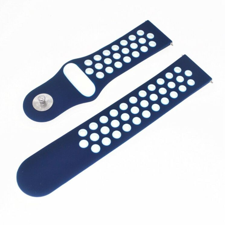 Ремешок Deexe Dot Color для Samsung Watch Active / Active 2 40mm / Active 2 44mm - Dark Blue / White: фото 3 из 5