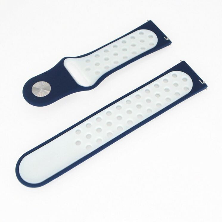 Ремешок Deexe Dot Color для Samsung Watch Active / Active 2 40mm / Active 2 44mm - Dark Blue / White: фото 5 из 5