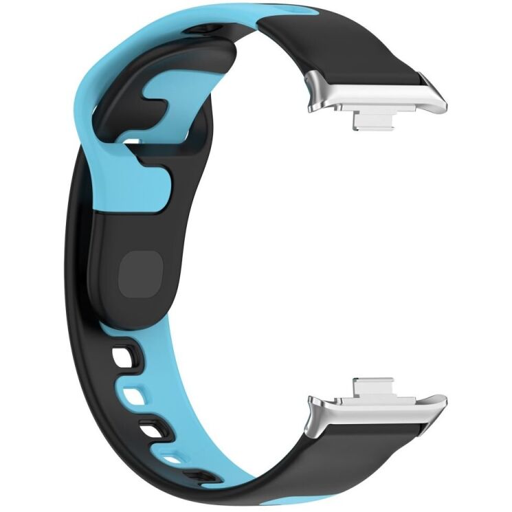 Ремешок Deexe Double Color Strap для Xiaomi Redmi Watch 4 / Mi Smart Band 8 Pro / Band 9 Pro - Black / Blue: фото 3 из 8