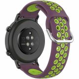 Ремешок Deexe Dual Color для часов с шириной крепления 20мм - Purple / Green (895402G)