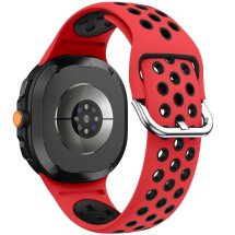 Ремінець Deexe Dual Color для Samsung Galaxy Watch 8 (40/44mm) / 8 Classic - Red / Black: фото 1 з 6