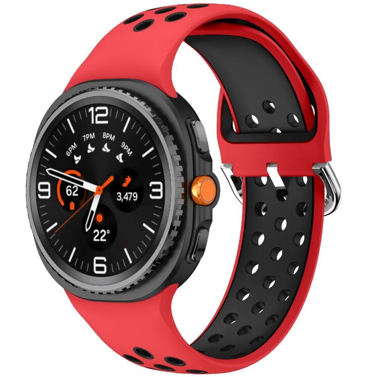 Ремінець Deexe Dual Color для Samsung Galaxy Watch 8 (40/44mm) / 8 Classic - Red / Black: фото 2 з 6
