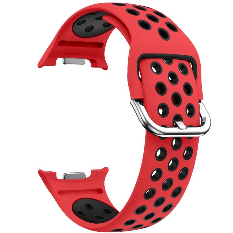 Ремінець Deexe Dual Color для Samsung Galaxy Watch 8 (40/44mm) / 8 Classic - Red / Black: фото 3 з 6