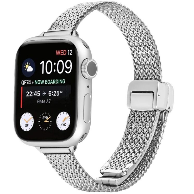 Ремінець Deexe Milanese Band для Apple Watch 46 / 45 / 44 / SE 44 / 42 (Series 1-3) / Ultra / Ultra 2 - Silver: фото 2 з 6
