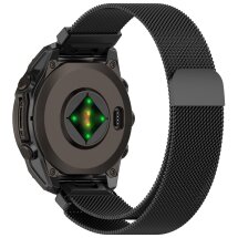 Ремешок Deexe Milanese Stainless Steel ддля часов Garmin с креплением Quick Fit 22mm - Black: фото 1 из 11