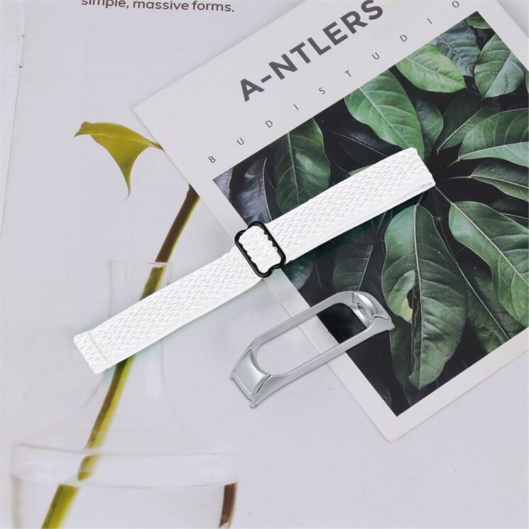 Ремешок Deexe Nylon Loop для Xiaomi Mi Band 7 - White: фото 3 из 8