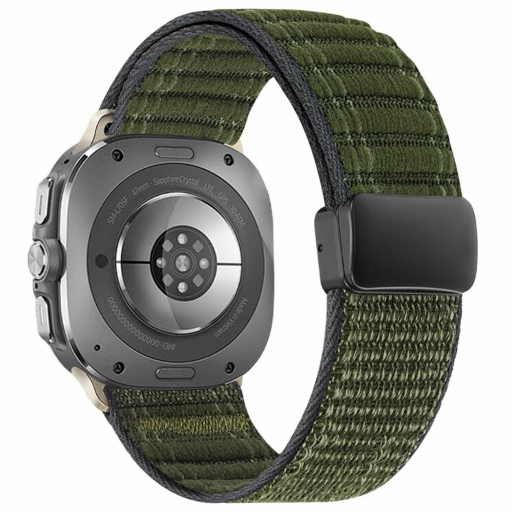 Ремешок Deexe Nylon Strap для Samsung Galaxy Watch Ultra (47mm) / Ultra (2025) - Army Green (358072AG) Ремешок Deexe Nylon Strap для Samsung Galaxy Watch Ultra (47mm) / Ultra (2025) - Army Green: фото 1 из 5