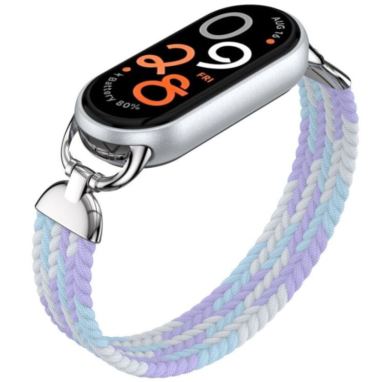 Ремешок Deexe Nylon Woven для Xiaomi Mi Smart Band 8 / Band 9 / Band 10 - Purple: фото 3 из 5