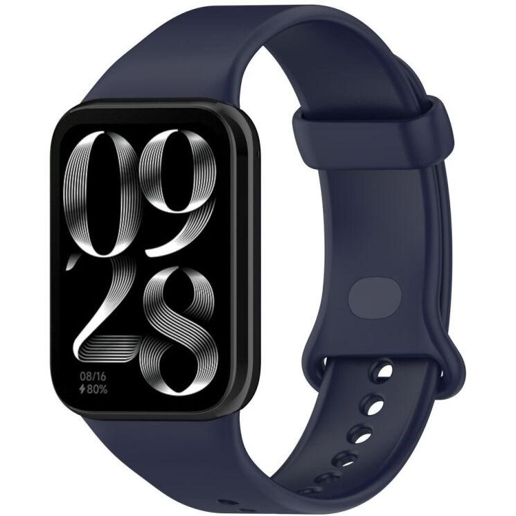 Ремешок Deexe Silicone Band для Xiaomi Mi Smart Band 9 Pro - Dark Blue: фото 4 из 12