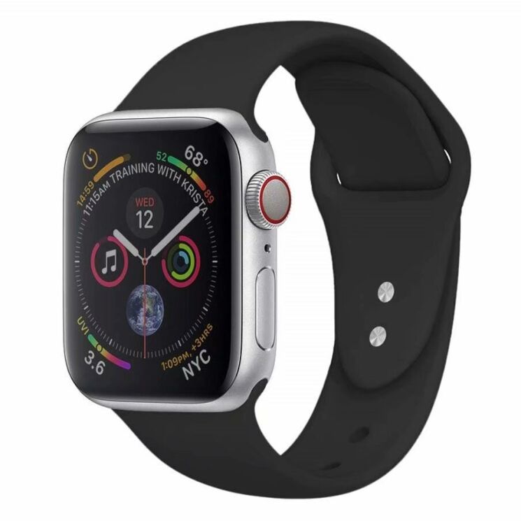 Ремінець Deexe Soft Touch для Apple Watch 42 (Series 10/11) / 41 / 40 / SE 40 / 38 - Black: фото 2 з 3