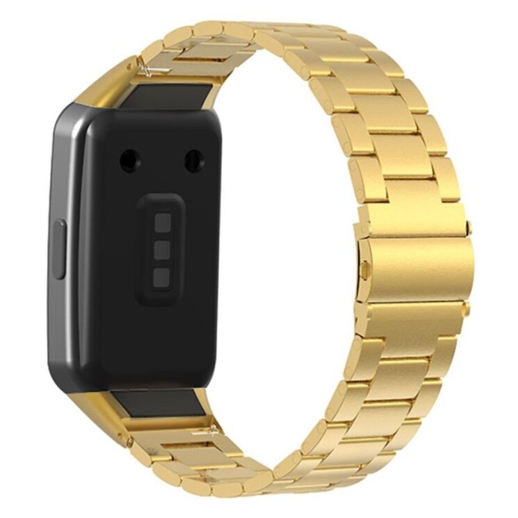 Ремешок Deexe Stainless Steel для Huawei Band 6 / Honor Band 6 - Gold: фото 2 из 3