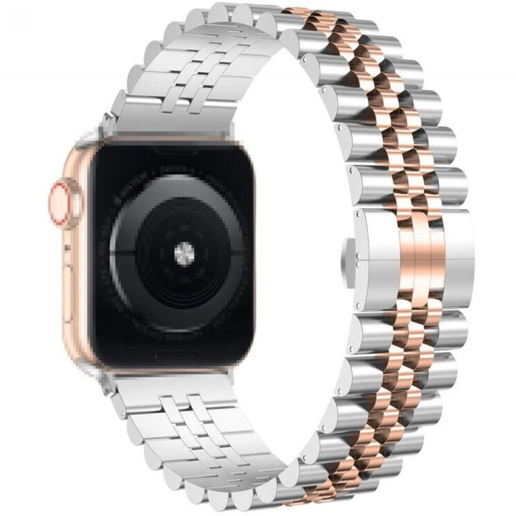 Ремінець Deexe Stainless Steel Strap для Apple Watch 46 / 45 / 44 / SE 44 / 42 (Series 1-3) / Ultra / Ultra 2 / Ultra 3 - Silver / Rose Gold (251339SM) Ремінець Deexe Stainless Steel Strap для Apple Watch 46 / 45 / 44 / SE 44 / 42 (Series 1-3) / Ultra / Ultra 2 / Ultra 3 - Silver / Rose Gold: фото 1 з 4