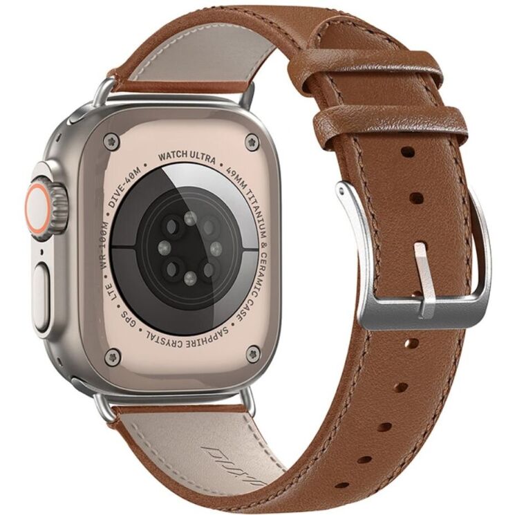 Ремешок DUX DUCIS YS Series для Apple Watch 46 / 45 / 44 / SE 44 / 42 (Series 1-3) / Ultra / Ultra 2 - Brown: фото 1 из 11