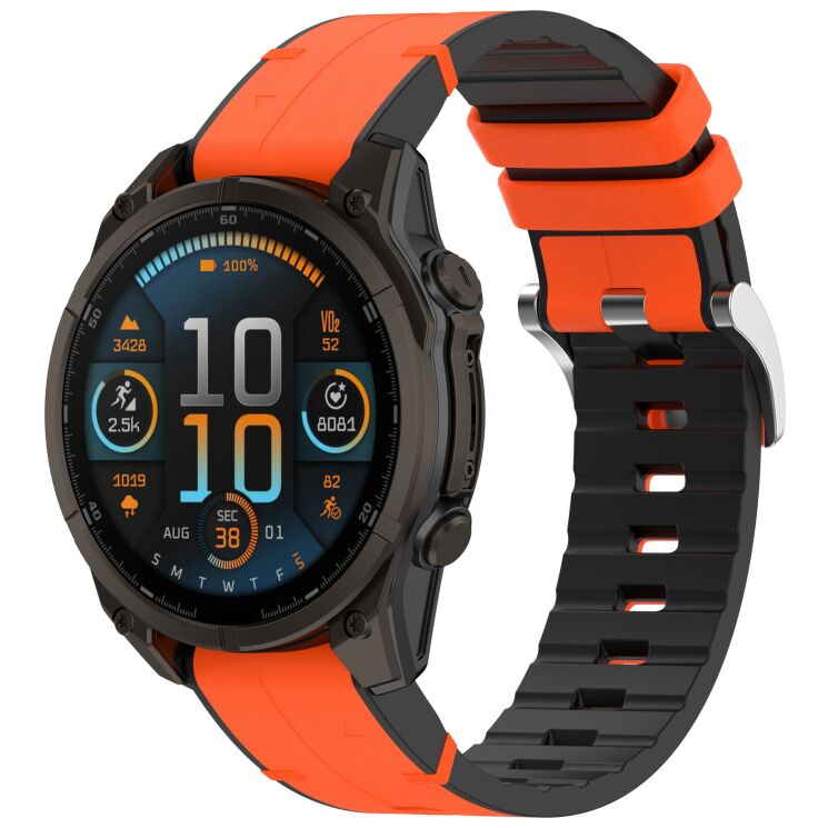 Ремінець Reframe Leather Coated для годинників Garmin з шириною кріплення QuickFit 20mm - Orange: фото 4 з 7