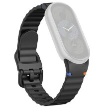 Ремешок Reframe Wavy Pattern для Xiaomi Mi Smart Band 8 / 9 / 10 - Black: фото 1 из 12