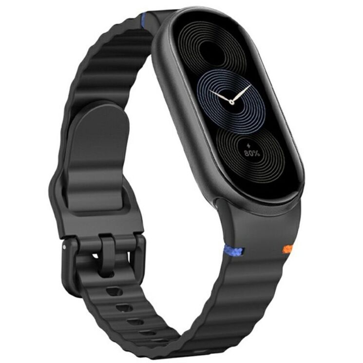 Ремешок Reframe Wavy Pattern для Xiaomi Mi Smart Band 8 / 9 / 10 - Black: фото 2 из 12
