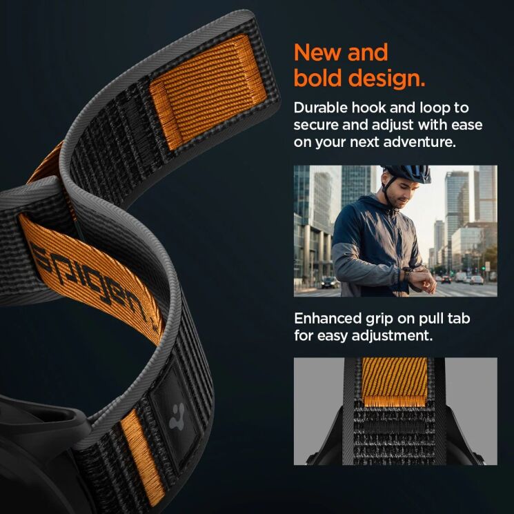 Ремінець Spigen Athlex Air для годинників Garmin з кріпленням Quick Fit 22mm (AMP11425) - Black / Orange: фото 12 з 14