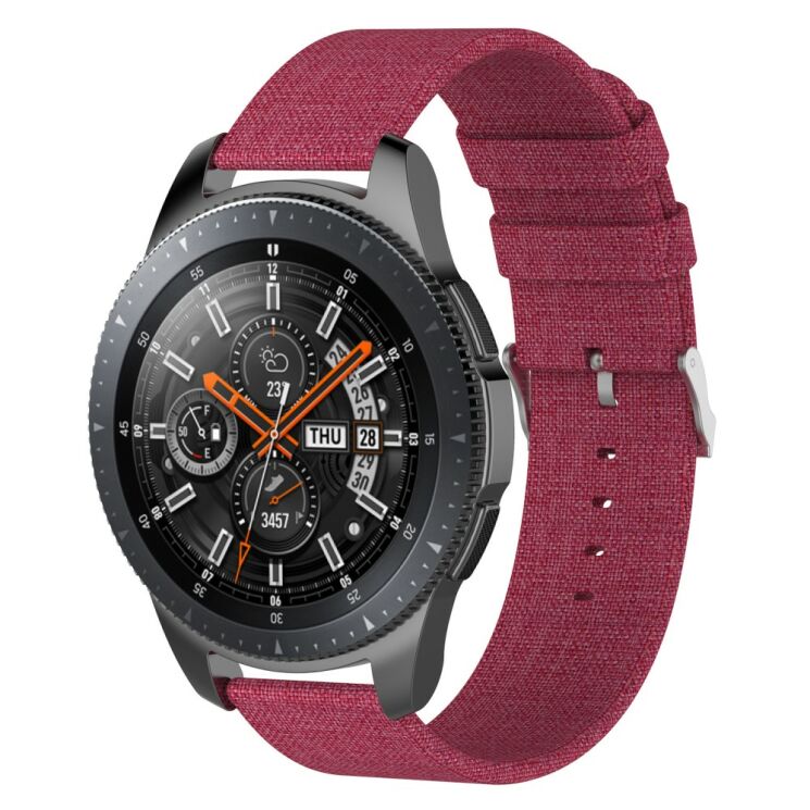 Ремешок UniCase Cloth Texture для Samsung Galaxy Watch 46mm / Watch 3 45mm / Gear S3 - Red: фото 1 из 6