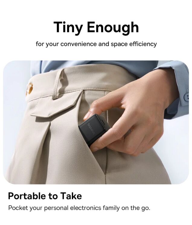 Мережевий зарядний пристрій Baseus Palm 1C (20W) P10111602113-00 - Black: фото 10 з 16