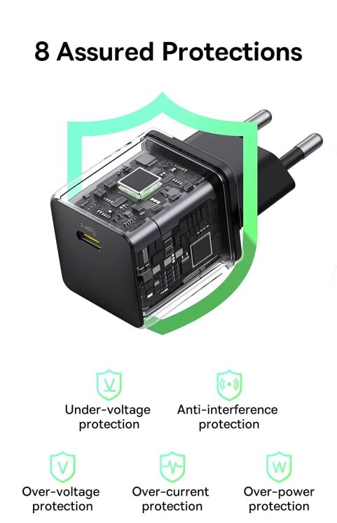 Мережевий зарядний пристрій Baseus Palm 1C (20W) P10111602113-00 - Black: фото 12 з 16