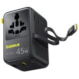 Сетевое зарядное устройство Baseus PicoGo AG11 (2USB+Type-C+2AC) + кабель Type-C (E0307F) - Cosmic Black: фото 1 из 23