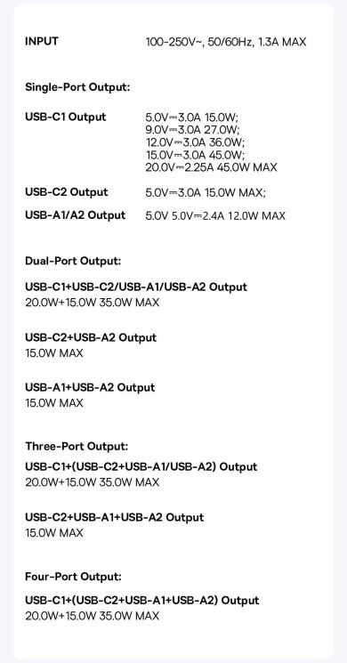 Мережевий зарядний пристрій Baseus PicoGo AG11 (2USB+Type-C+2AC) + кабель Type-C (E0307F) - Cosmic Black: фото 21 з 23