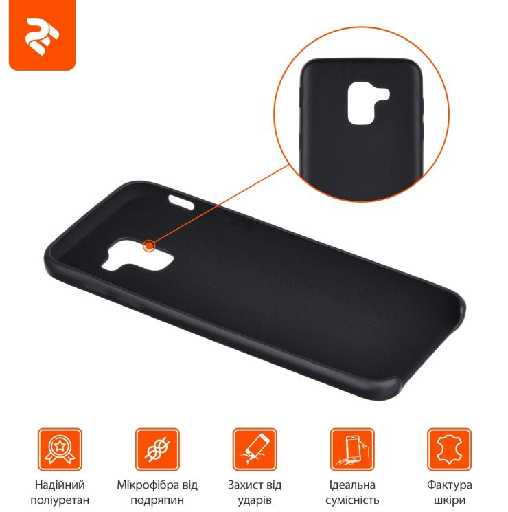 Защитный чехол 2E Leather Case для Samsung Galaxy J6 2018 (J600) - Black: фото 4 из 4