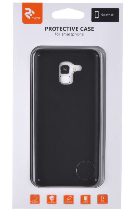 Защитный чехол 2E Leather Case для Samsung Galaxy J6 2018 (J600) - Black: фото 3 из 4