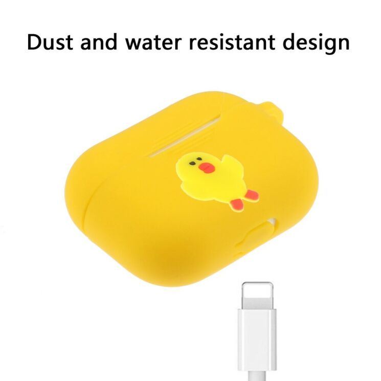 Силиконовый чехол Deexe 3D Cartoon для AirPods Pro - Yellow Chick: фото 4 из 8