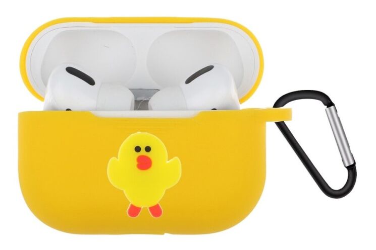 Силиконовый чехол Deexe 3D Cartoon для AirPods Pro - Yellow Chick: фото 1 из 8