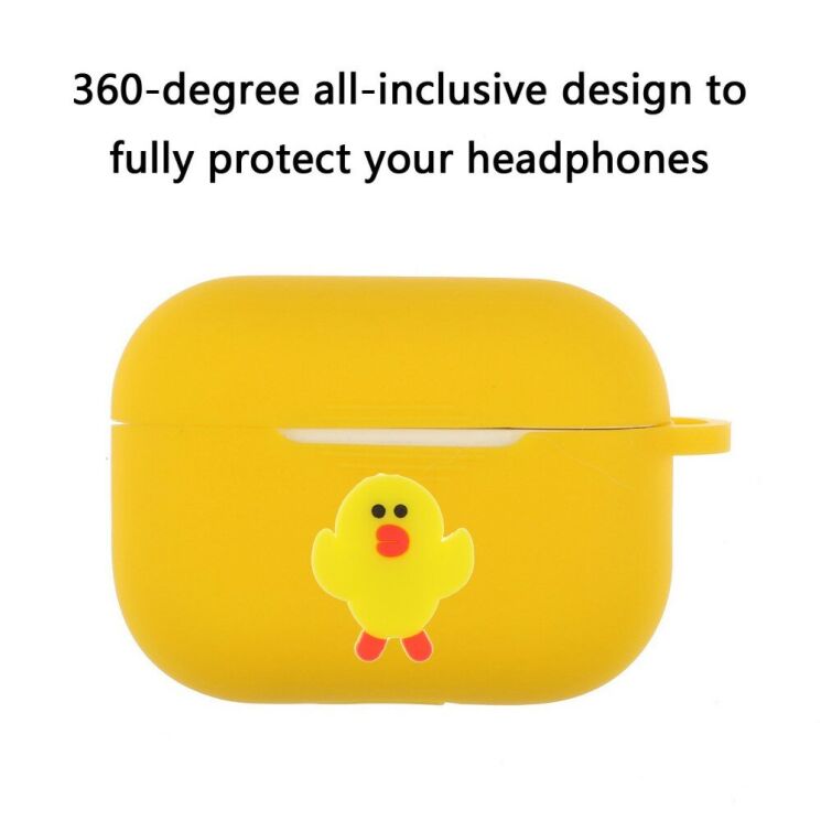 Силиконовый чехол Deexe 3D Cartoon для AirPods Pro - Yellow Chick: фото 2 из 8
