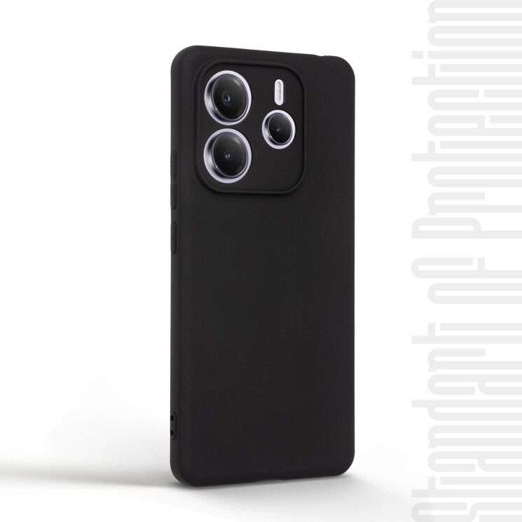 Силиконовый (TPU) чехол ArmorStandart Matte Slim Fit для Xiaomi Redmi Note 14 5G - Black: фото 2 из 5
