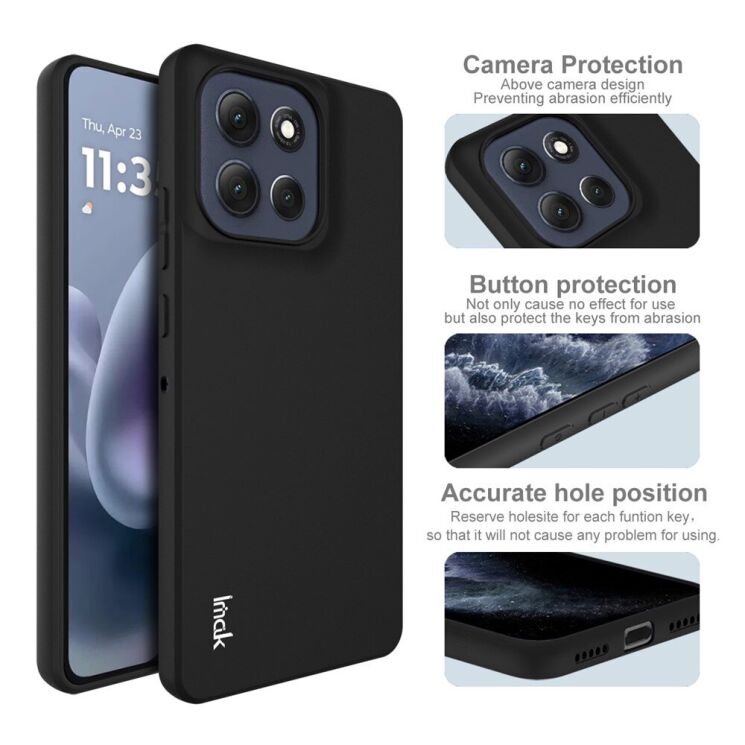 Силіконовий (TPU) чохол IMAK UC-3 Series для Motorola Moto G86 Power - Black: фото 4 з 6