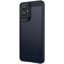 Силиконовый (TPU) чехол MOFI Carbon Fiber для Motorola Moto G55 - Blue: фото 1 из 10