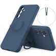 Силиконовый (TPU) чехол с кольцом Deexe Color Shell для Samsung Galaxy A27 (A276) - Midnight Blue (408615ML)