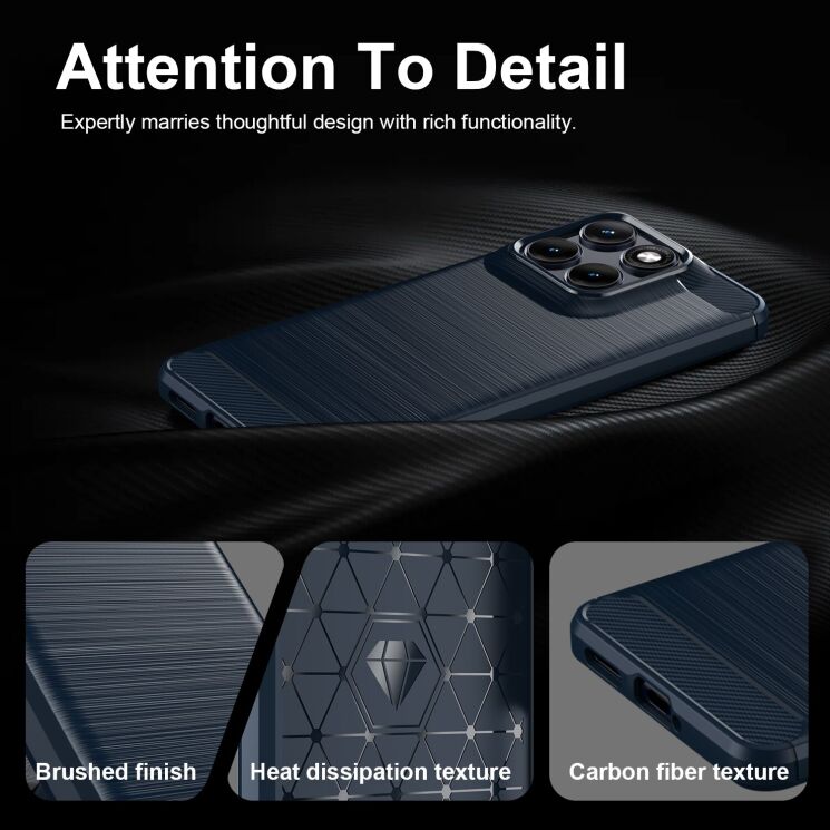 Силиконовый (TPU) чехол UniCase Carbon для Motorola Edge 70 Fusion - Red: фото 6 из 9