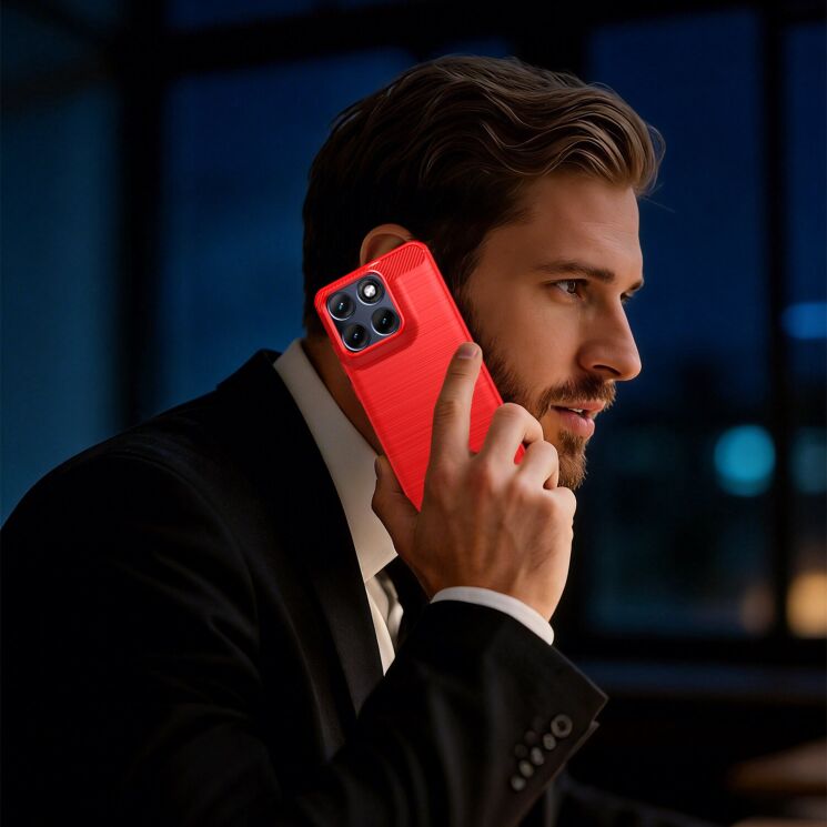 Силиконовый (TPU) чехол UniCase Carbon для Motorola Edge 70 Fusion - Red: фото 9 из 9