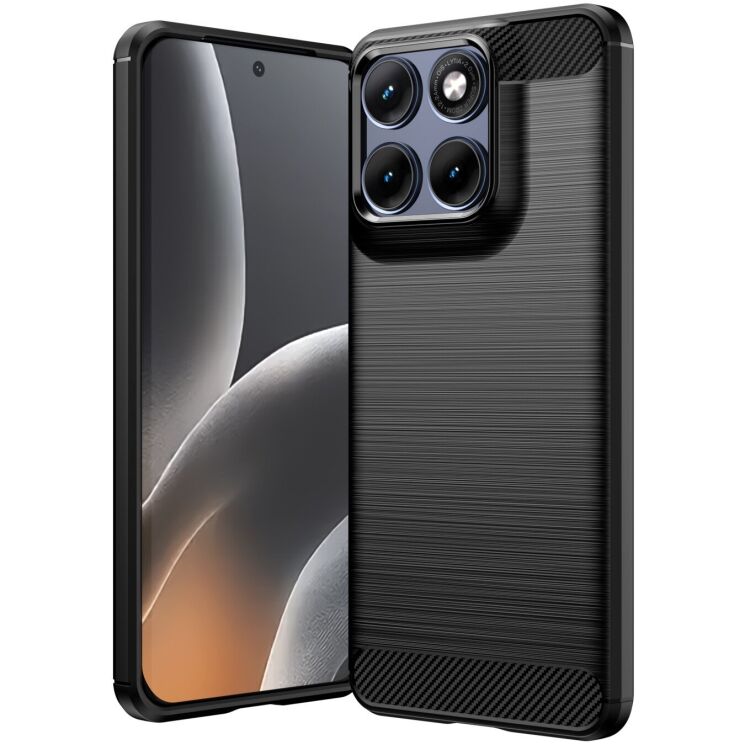 Силиконовый (TPU) чехол UniCase Carbon для Motorola Edge 70 Fusion - Black: фото 1 из 9