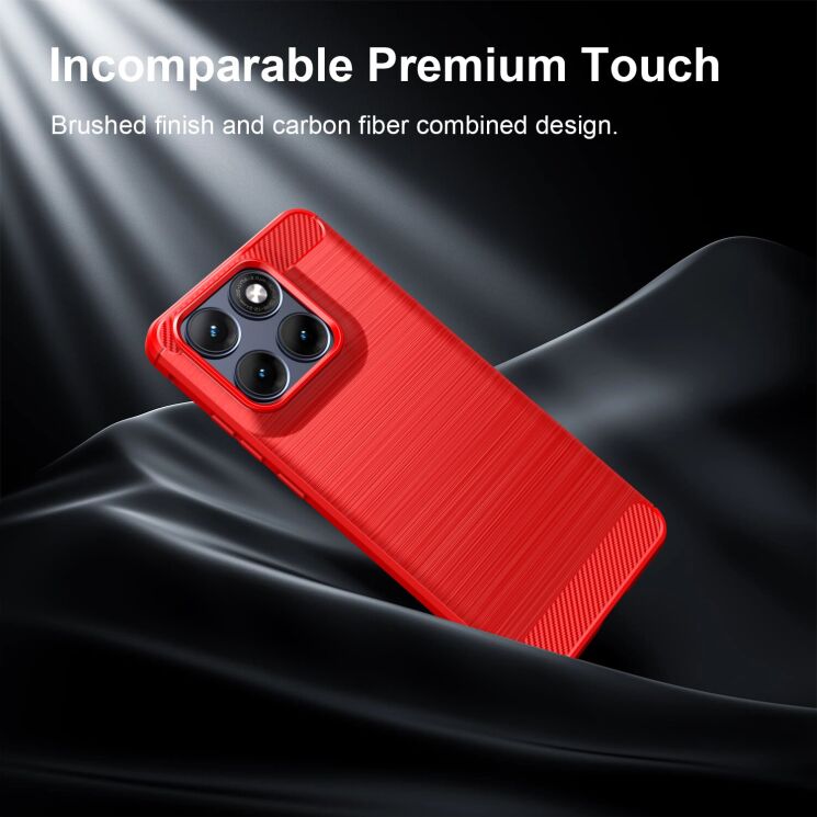 Силиконовый (TPU) чехол UniCase Carbon для Motorola Edge 70 Fusion - Red: фото 8 из 9